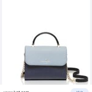 Kate Spade Cedar Street Mini Nora Color block Blue Leather Satchel Cross…